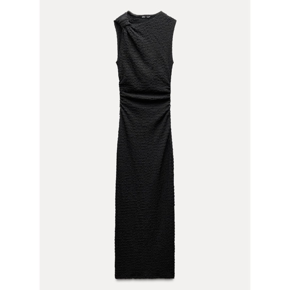 Zara Dresses & Skirts - Zara Long Textured Knot Dress Black